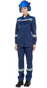 Костюм женский рабочий летний "Тимбер" синий-василек с ПК