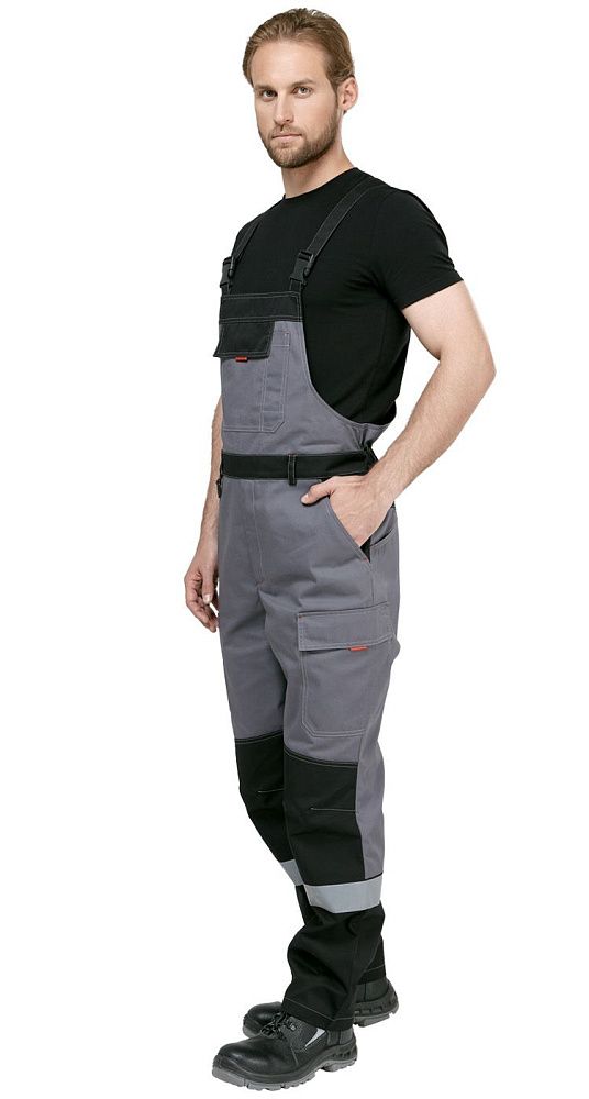 Костюм мужской рабочий летний Гудзон NEW с пк серый-черный