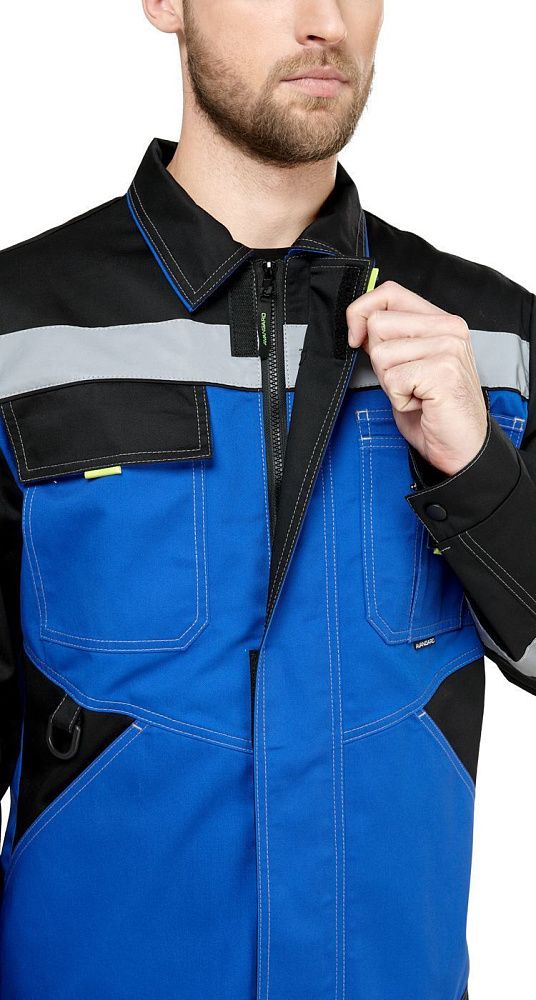 Костюм мужской рабочий летний Гудзон NEW с пк василек-черный